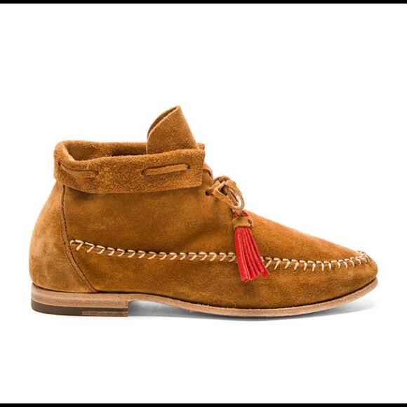 Soludos moccasin booties with red tassel suede festival concert stagecoach - Picture 1 of 15